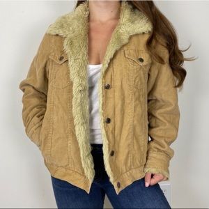 VINTAGE GUIDE SERIES Fur Lined Corduroy Jacket Lg